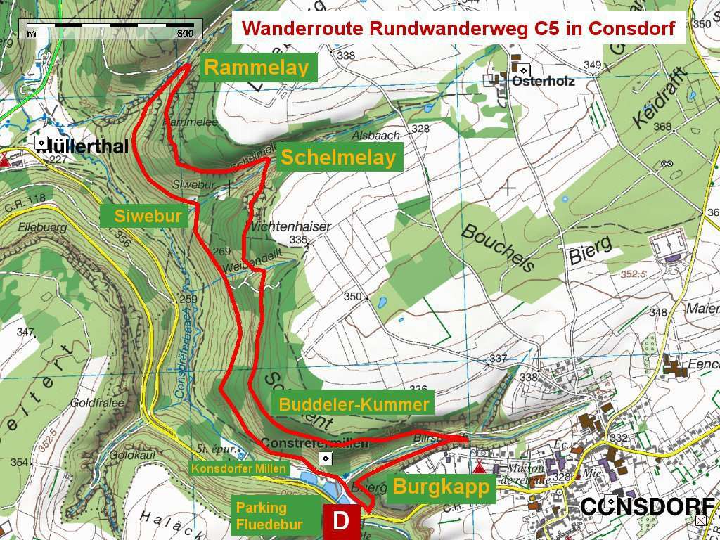 Wanderroute Rundwanderweg C5 in Consdorf