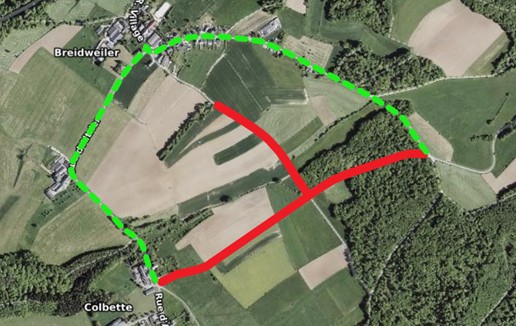 CV 304 entre Consdorf-Moulin et Breidweiler partiellement barrée /  CV 304 zwischen der Konsdorfer Mühle und Breidweiler teilweise gesperrt