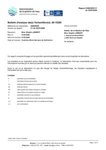 20260724 Rapport d'analyse de l'eau potable - eau de distribution