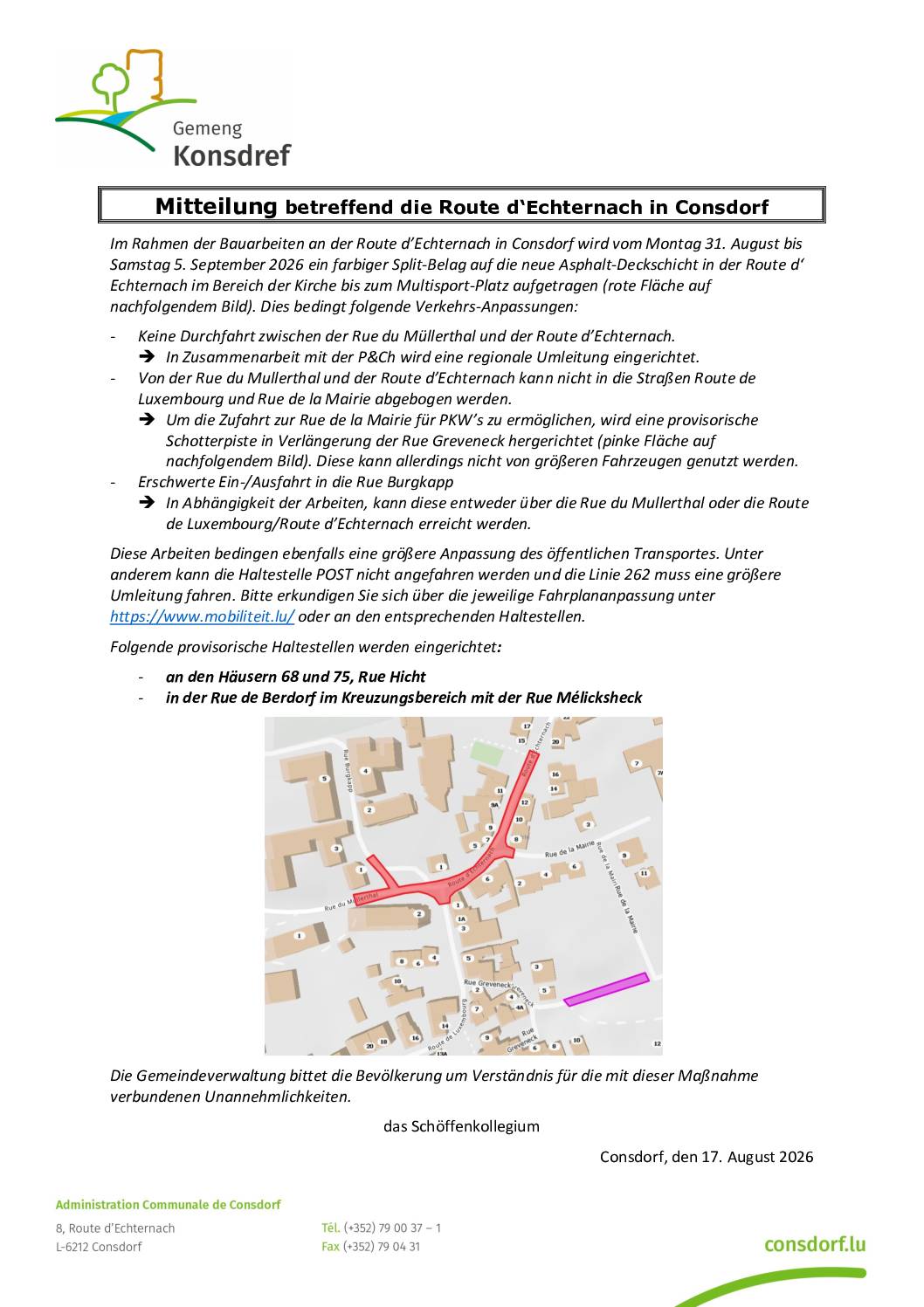 Avis - couche split couleur - rte d'Echternach - Cdf